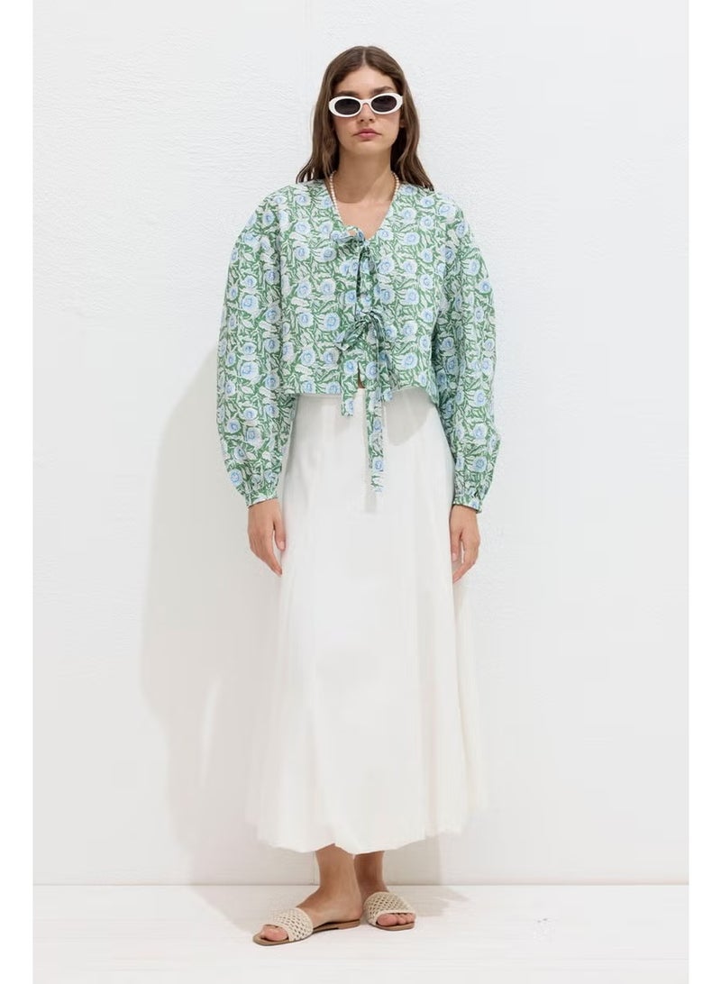 Manuka Patterned Lace Blouse Floral Pattern - Image 3